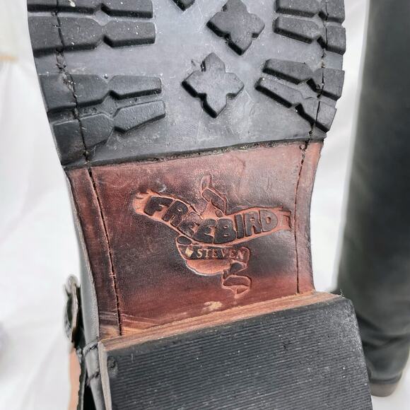 Freebird By Steven Denmark Boots Tall Black Leather Sheep Fur Lined Cozy Size 7 - Picture 8 of 16